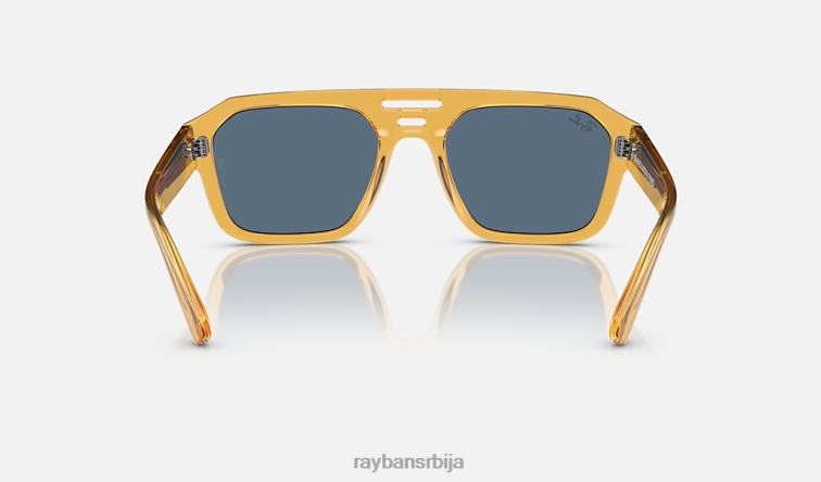 Ray-Ban цорриган био-басед P0HP66 наочаре за сунце полирана провидна жута/тамноплава мушкарци