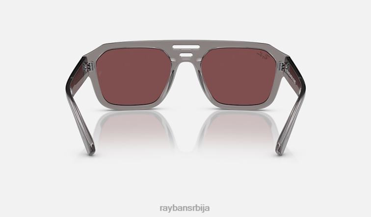 Ray-Ban цорриган био-басед P0HP67 наочаре за сунце полирана провидна сива/тамнољубичаста/црвена мушкарци