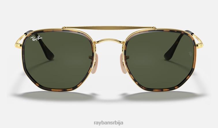 Ray-Ban маршал ии P0HP688 наочаре за сунце полирано златно/зелено мушкарци