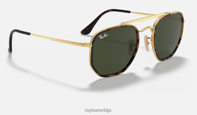 Ray-Ban маршал ии P0HP688 наочаре за сунце полирано златно/зелено мушкарци