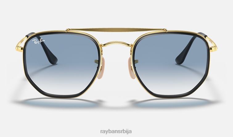Ray-Ban маршал ии P0HP689 наочаре за сунце полирано злато/светло плаво мушкарци