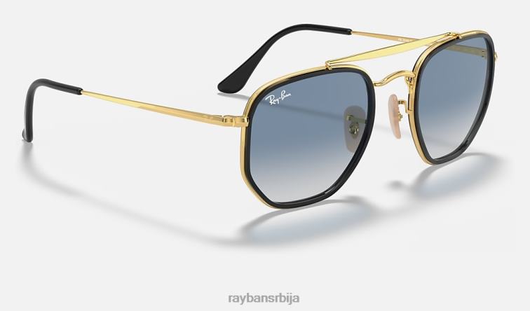 Ray-Ban маршал ии P0HP689 наочаре за сунце полирано злато/светло плаво мушкарци