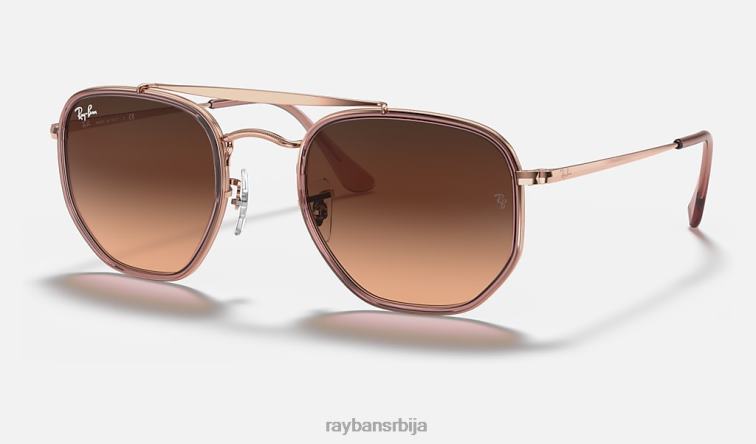 Ray-Ban маршал ии P0HP691 наочаре за сунце полирани бакар/розе/браон мушкарци