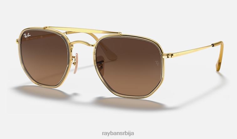 Ray-Ban маршал ии P0HP692 наочаре за сунце полирано злато/браон мушкарци