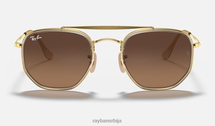 Ray-Ban маршал ии P0HP692 наочаре за сунце полирано злато/браон мушкарци