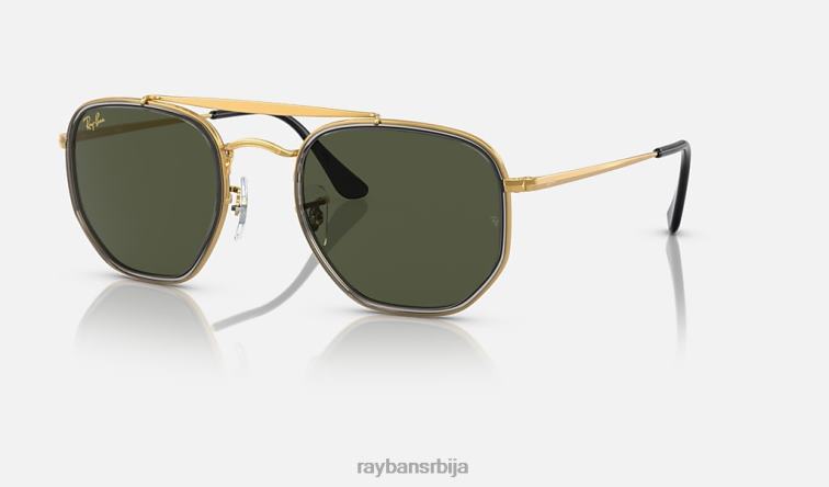 Ray-Ban маршал ии P0HP696 наочаре за сунце полирано златно/зелено мушкарци