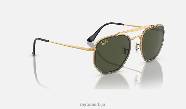 Ray-Ban маршал ии P0HP696 наочаре за сунце полирано златно/зелено мушкарци