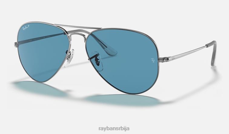 Ray-Ban авиатор метал ии P0HP698 наочаре за сунце углачан гунметал/плаво мушкарци