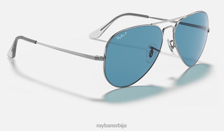 Ray-Ban авиатор метал ии P0HP698 наочаре за сунце углачан гунметал/плаво мушкарци