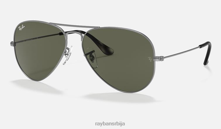 Ray-Ban авиатор цлассиц P0HP7 наочаре за сунце мат сива/зелена мушкарци