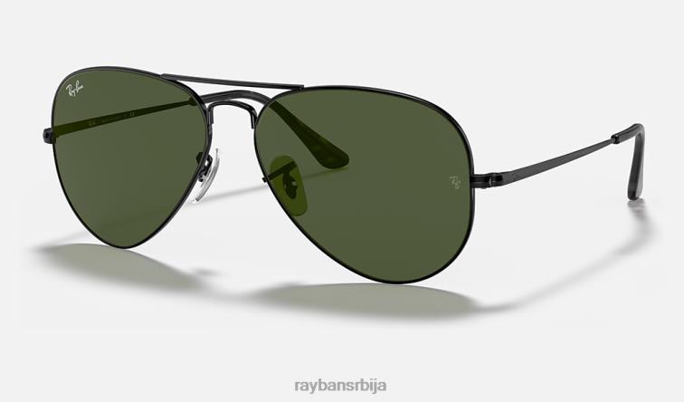 Ray-Ban авиатор метал ии P0HP700 наочаре за сунце полирана црно/зелена мушкарци