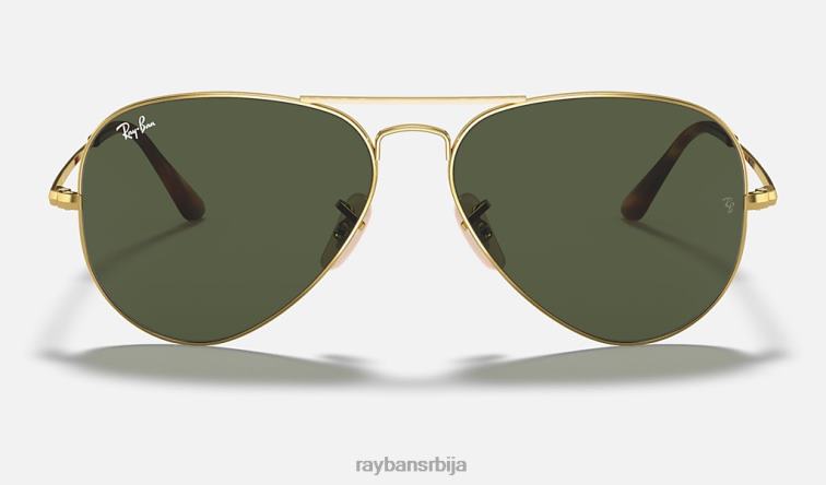 Ray-Ban авиатор метал ии P0HP702 наочаре за сунце полирано златно/зелено мушкарци
