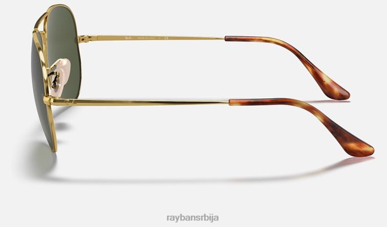 Ray-Ban авиатор метал ии P0HP702 наочаре за сунце полирано златно/зелено мушкарци