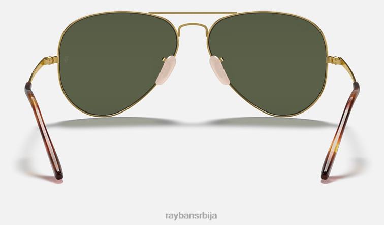 Ray-Ban авиатор метал ии P0HP702 наочаре за сунце полирано златно/зелено мушкарци