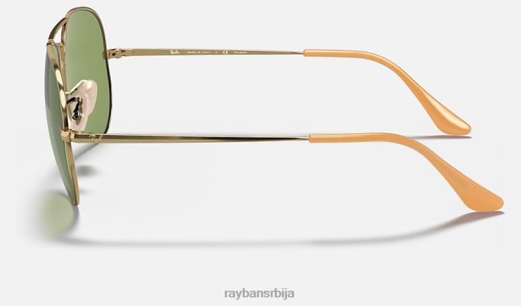 Ray-Ban авиатор метал ии P0HP703 наочаре за сунце полирано златно/зелено мушкарци