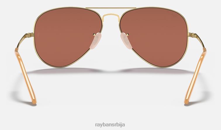 Ray-Ban авиатор метал ии P0HP704 наочаре за сунце полирано злато/љубичасто мушкарци