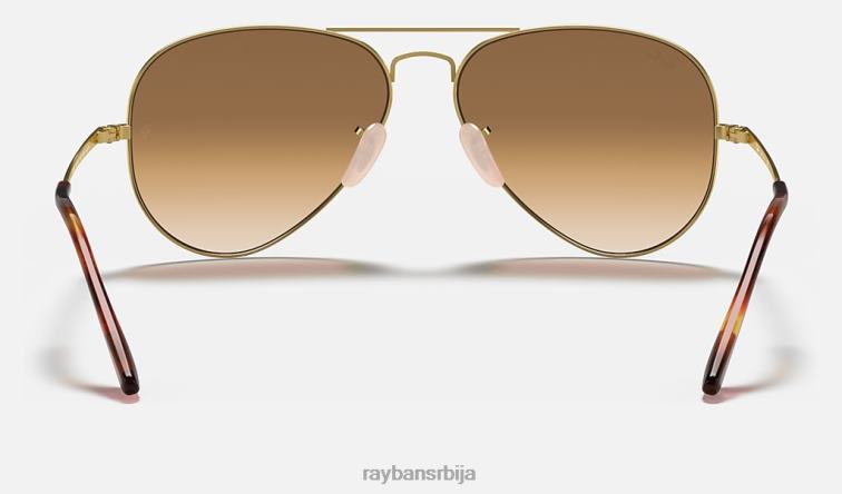 Ray-Ban авиатор метал ии P0HP705 наочаре за сунце полирано злато/светло браон мушкарци