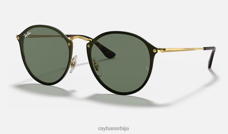 Ray-Ban планути округло P0HP707 наочаре за сунце полирано златно/зелено мушкарци
