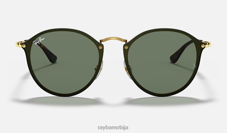Ray-Ban планути округло P0HP707 наочаре за сунце полирано златно/зелено мушкарци