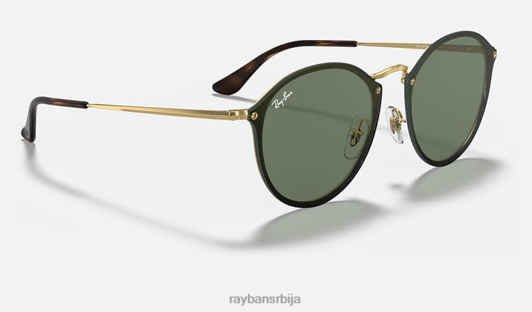 Ray-Ban планути округло P0HP707 наочаре за сунце полирано златно/зелено мушкарци