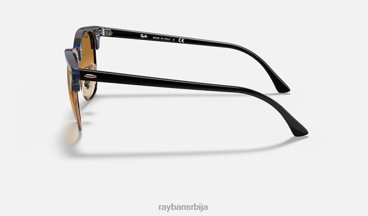 Ray-Ban цлубмастер флецк P0HP718 наочаре за сунце полирано браон/плаво/светло браон мушкарци