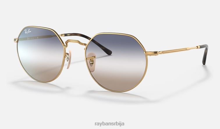 Ray-Ban Јацк P0HP73 наочаре за сунце полирано злато/плаво/браон мушкарци