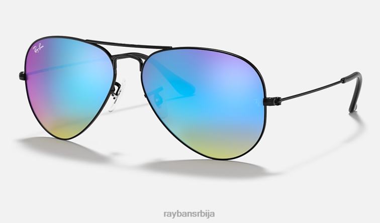 Ray-Ban градијент сочива авиатора P0HP737 наочаре за сунце полирана црно/плава мушкарци
