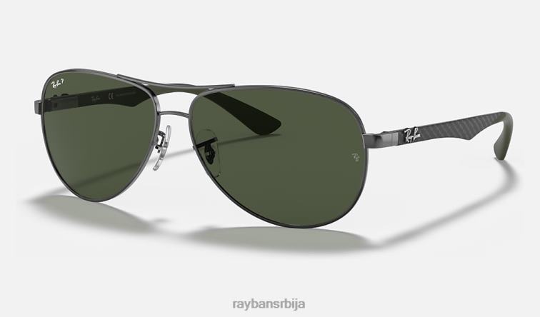 Ray-Ban карбонска влакна P0HP752 наочаре за сунце углачан гунметал/зелено мушкарци