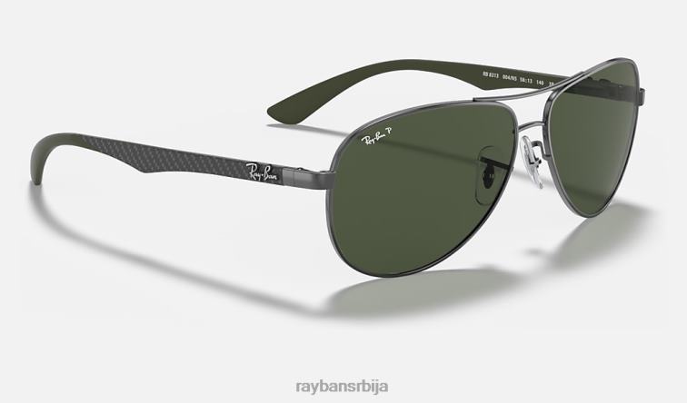 Ray-Ban карбонска влакна P0HP752 наочаре за сунце углачан гунметал/зелено мушкарци