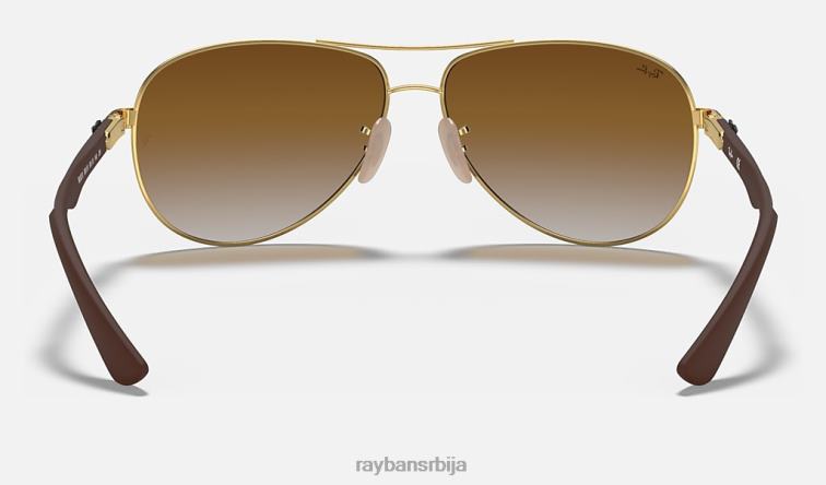 Ray-Ban карбонска влакна P0HP754 наочаре за сунце полирано злато/светло браон мушкарци