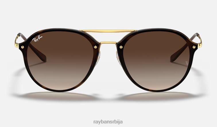 Ray-Ban букти дупли мост P0HP755 наочаре за сунце полирано светло хавана/браон мушкарци