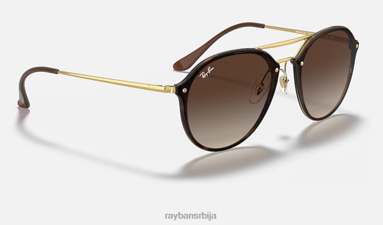 Ray-Ban букти дупли мост P0HP755 наочаре за сунце полирано светло хавана/браон мушкарци