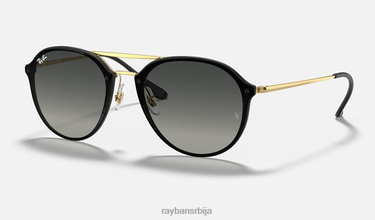 Ray-Ban букти дупли мост P0HP756 наочаре за сунце полирана црно/сива мушкарци
