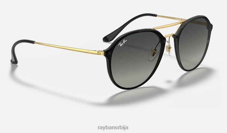 Ray-Ban букти дупли мост P0HP756 наочаре за сунце полирана црно/сива мушкарци