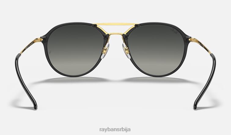 Ray-Ban букти дупли мост P0HP756 наочаре за сунце полирана црно/сива мушкарци