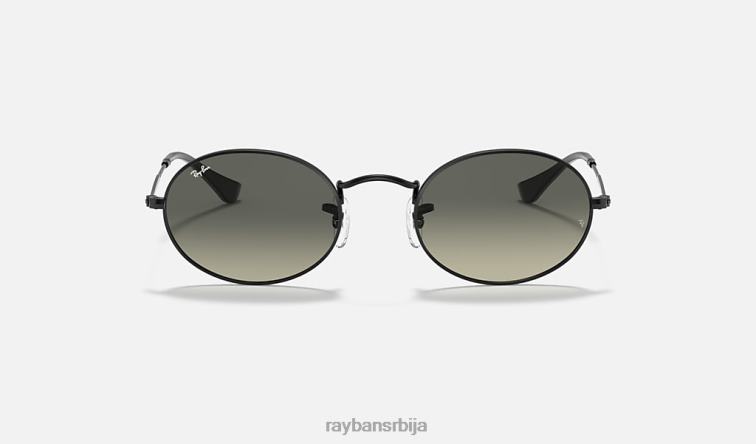 Ray-Ban овална равна сочива P0HP757 наочаре за сунце полирана црно/сива мушкарци