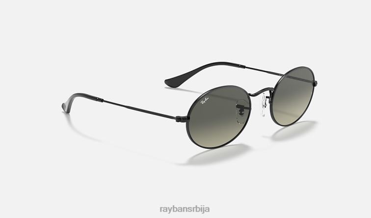 Ray-Ban овална равна сочива P0HP757 наочаре за сунце полирана црно/сива мушкарци