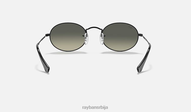 Ray-Ban овална равна сочива P0HP757 наочаре за сунце полирана црно/сива мушкарци