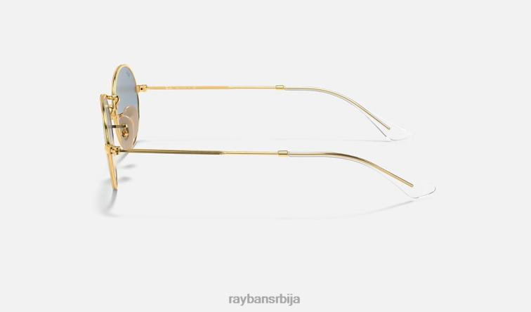 Ray-Ban овална равна сочива P0HP758 наочаре за сунце полирано злато/светло плаво мушкарци