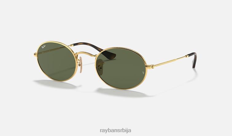 Ray-Ban овална равна сочива P0HP759 наочаре за сунце полирано златно/зелено мушкарци
