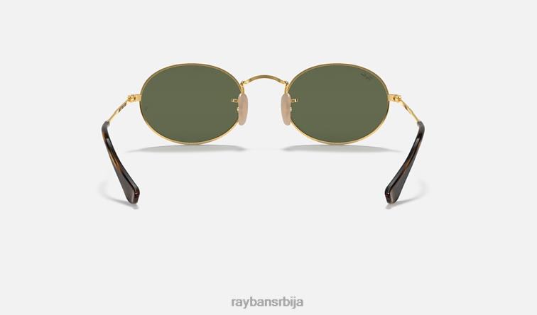 Ray-Ban овална равна сочива P0HP759 наочаре за сунце полирано златно/зелено мушкарци