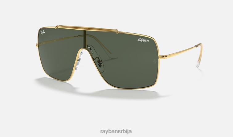 Ray-Ban крила ии P0HP778 наочаре за сунце полирано златно/зелено мушкарци