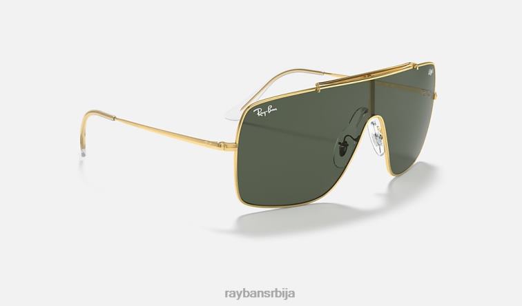 Ray-Ban крила ии P0HP778 наочаре за сунце полирано златно/зелено мушкарци