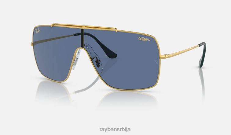 Ray-Ban крила ии P0HP779 наочаре за сунце полирано златно/плаво мушкарци