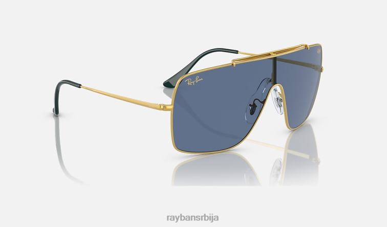 Ray-Ban крила ии P0HP779 наочаре за сунце полирано златно/плаво мушкарци