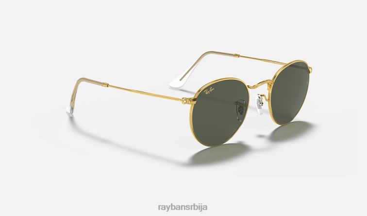 Ray-Ban округли метал P0HP781 наочаре за сунце полирано златно/зелено мушкарци