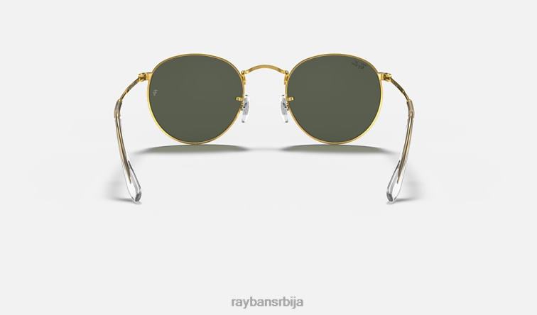 Ray-Ban округли метал P0HP781 наочаре за сунце полирано златно/зелено мушкарци