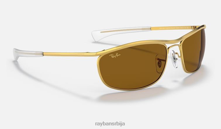 Ray-Ban олимпијац и делукс P0HP791 наочаре за сунце полирано злато/браон мушкарци
