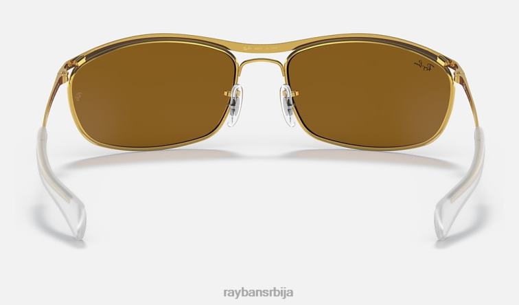 Ray-Ban олимпијац и делукс P0HP791 наочаре за сунце полирано злато/браон мушкарци