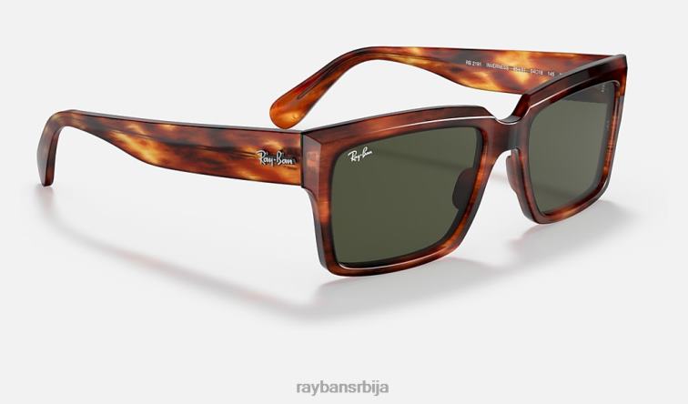 Ray-Ban Инвернесс P0HP814 наочаре за сунце углачана пругаста хавана/зелена мушкарци